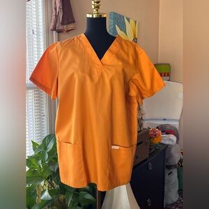 Scrubstar Orange V-Neck Short Sleeve Top